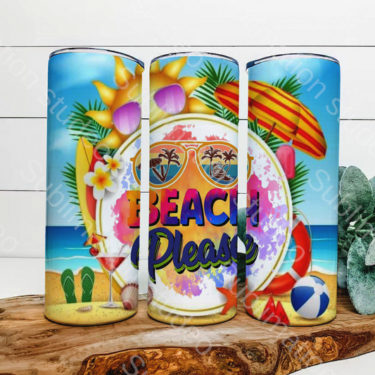 Beach please 20 oz tumbler