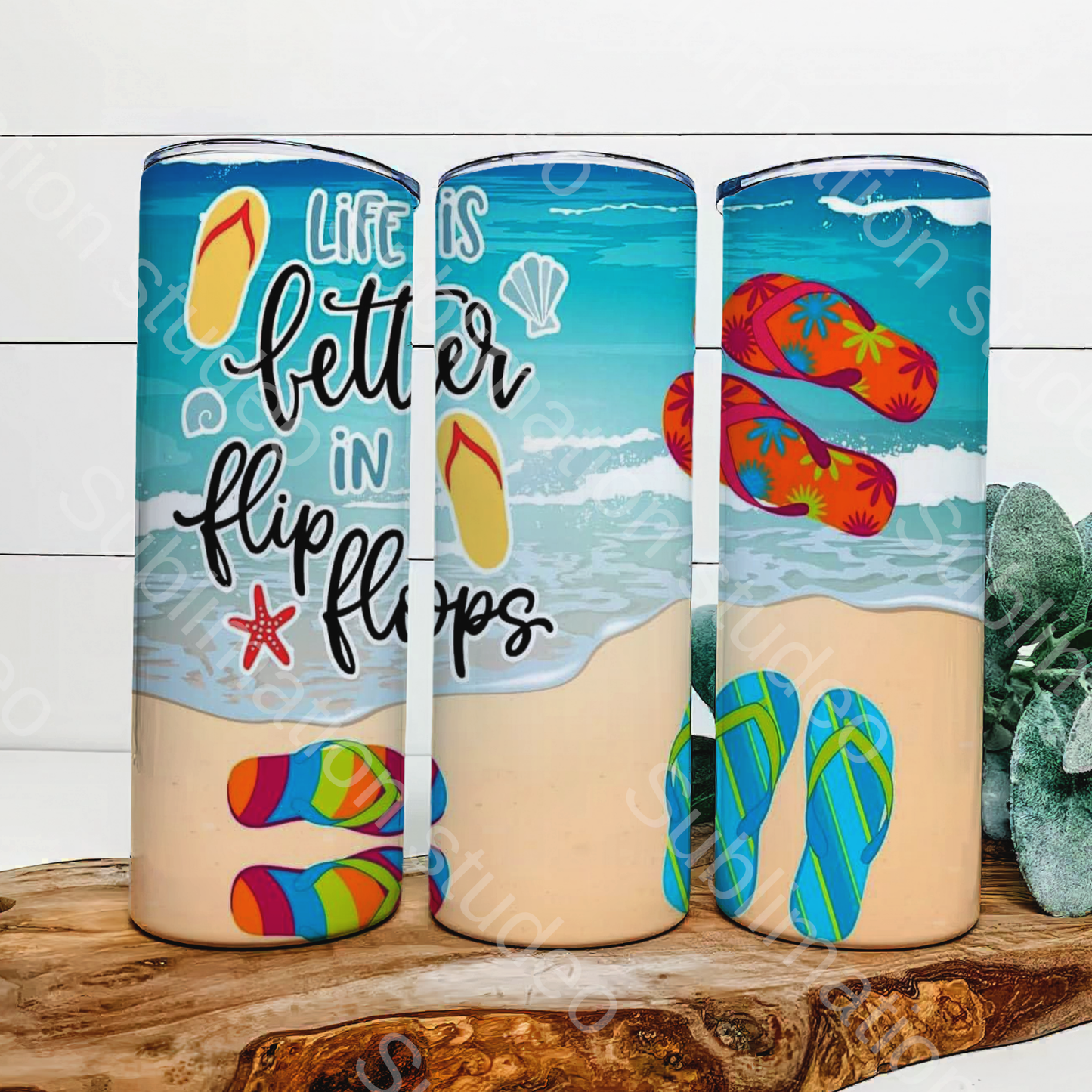 Life is better in flip flops 20 oz tumbler