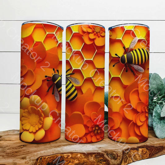 3d bumblebee honeycomb 20 oz tumbler