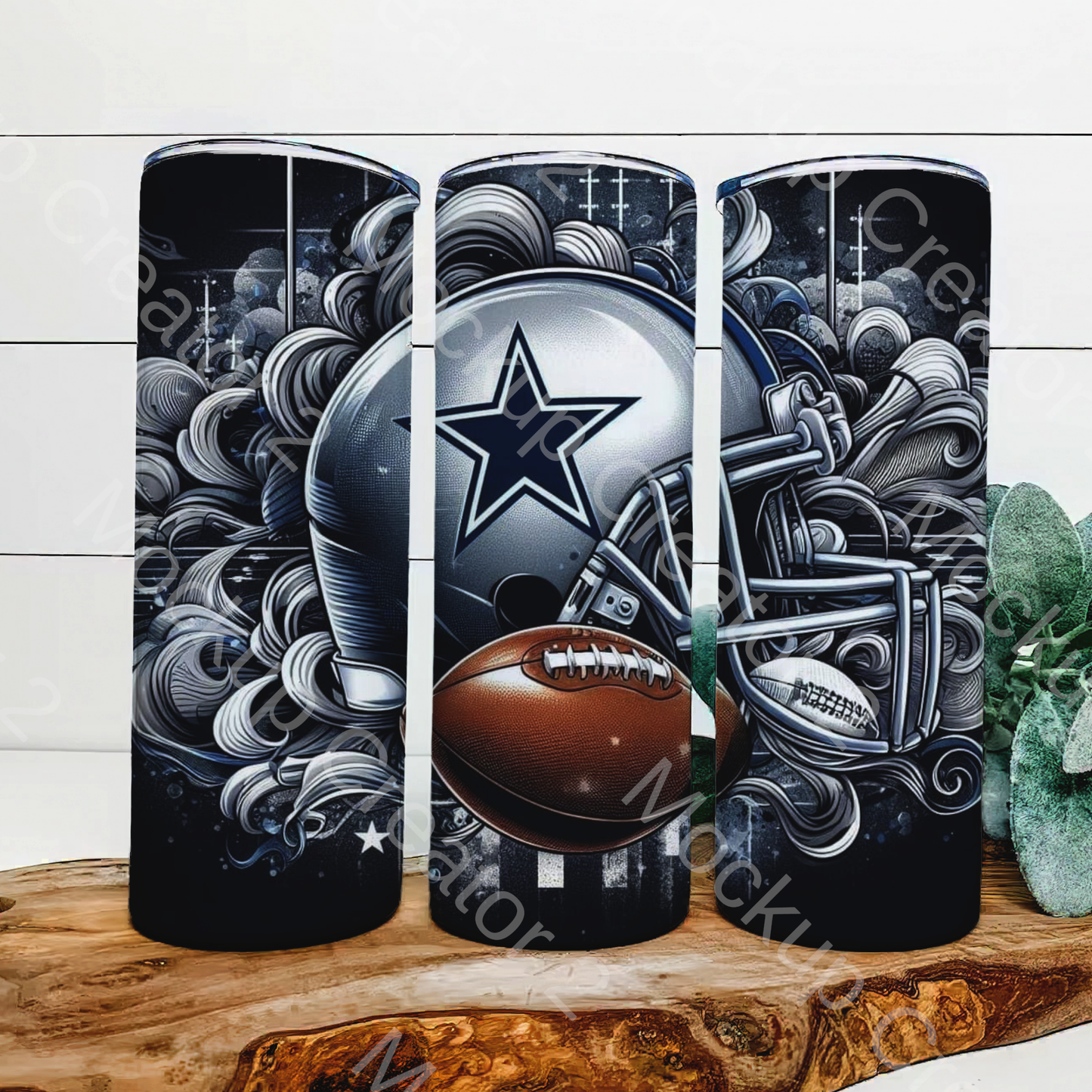 Cowboys football puff smoke 20 oz tumbler